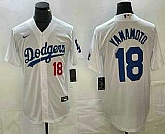 Men's Los Angeles Dodgers #18 Yoshinobu Yamamoto Number White Stitched Cool Base Nike Jersey,baseball caps,new era cap wholesale,wholesale hats